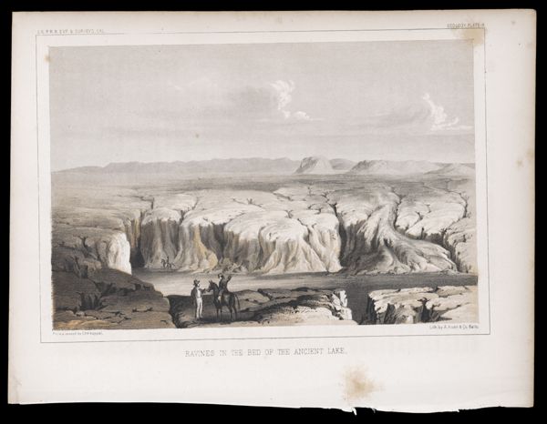 Ravines in the bed of the Ancient Lake.
