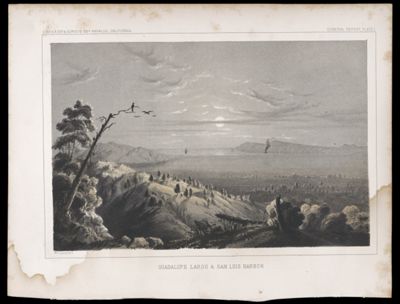 U.S.P.R.R.Exp. & Surveys, 32nd. parallel - California. General report, Plate I. Guadalupe Largo & San Luis Harbor.