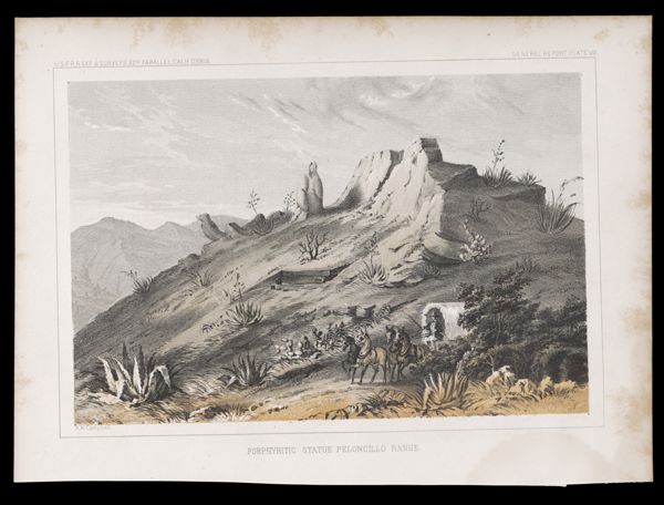 U.S.P.R.R.Exp. & Surveys, 32nd. parallel - California. General report, Plate VII. Porphyritic statue Peloncillo Range.