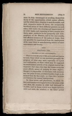 Chapter VIII. Progress of new settlements.