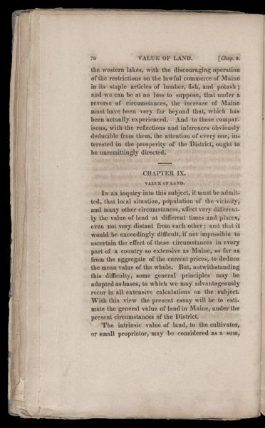 Chapter IX. Value of land.