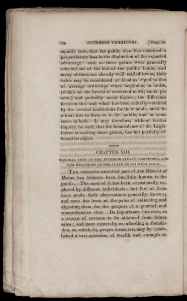 Chapter XIII. General view of the interior vacant territory, and the resources of the state in it's wild lands.