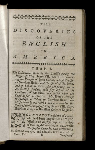 The Discoveries of the English in America Chap. I.