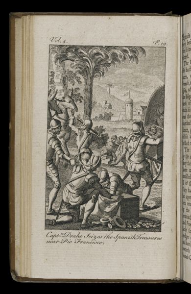 Captn.. Drake Seizes the Spanish Treasures near Rio Francisco.