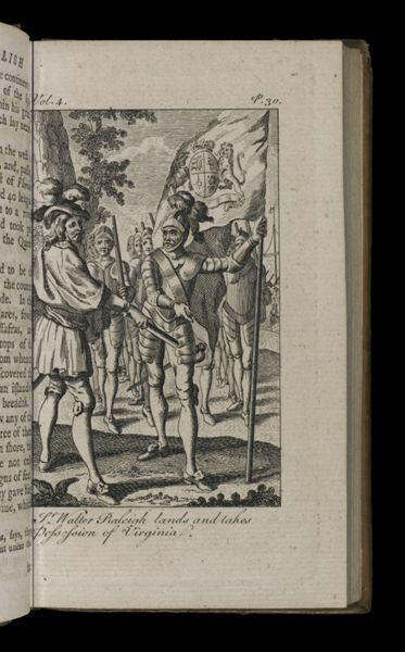 Sr.. Walter Raleigh lands and takes Possesion of Virginia.
