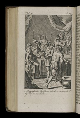 Massassoiet the Great Sachem entertain'd by Capn Standish.