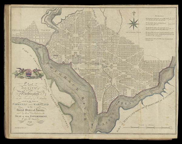 Plan of the City of Washintgton in the Territory of Columbia ceded by the States of Virginia and Maryland to the United States of America and by them established as the Seat of the Government after the year 1800