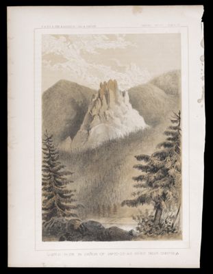 General Report -- Plate XL. Castle Rock in Cañon MPTO-LY-AS River near Camp 53A.