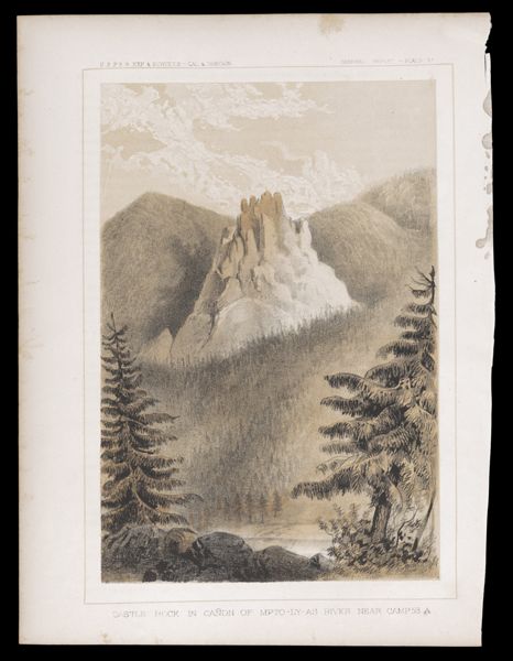 General Report -- Plate XL. Castle Rock in Cañon MPTO-LY-AS River near Camp 53A.