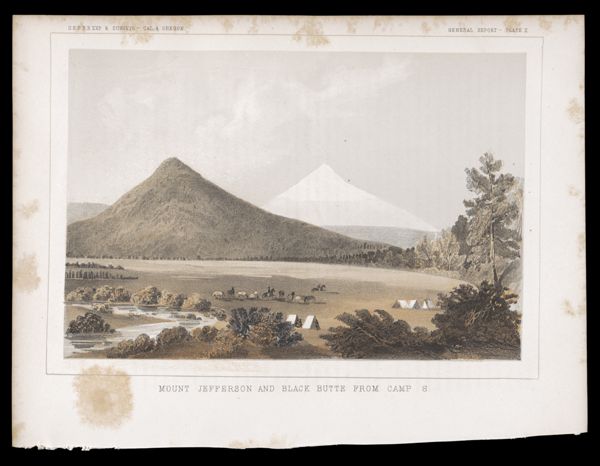 General Report -- Plate X. Mount Jefferson and Black Butte from Camp S.
