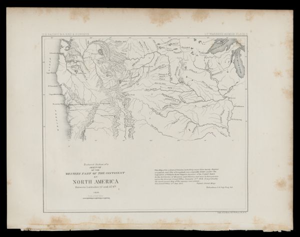 Reduced Section of a Sketch of the Western Part of the Continent North America between Latitudes 35° and 52° Nth 1818