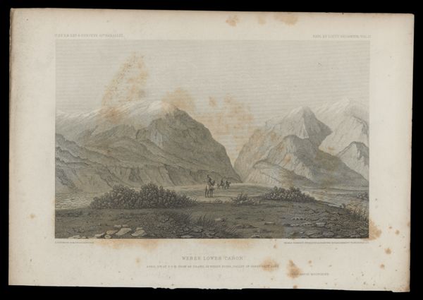 Weber Lower Cañon April 5th at 2 P.M. from an Island River; Valley of Great Salt Lake