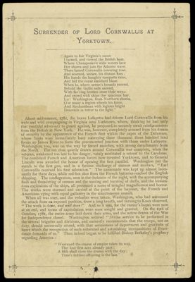 Surrender of Lord Cornwallis at Yorktown.