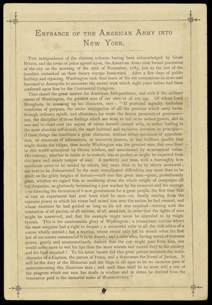 Entrance of the American Army into New York.