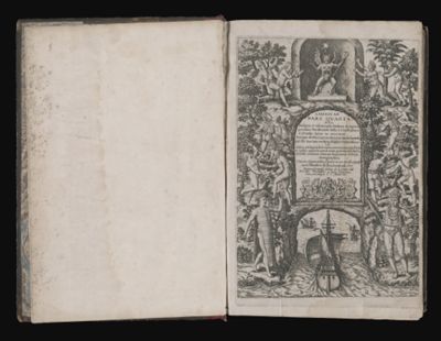 Admiranda Narratio Fida Tamen, de Commodis et incolarum ritibus Virginiae, nuper admodum ab Anglis, qui a Dn. Richardo Greinvile equestris ordinis viro eo in coloniam anno MDLXXXV deductisunt inuentae sumtus faciente dn vualtero Raleigh equestris ordinis viro fodinarv stanni praefecto ex auctoritate sernisimae reginae Angliae [Title page]