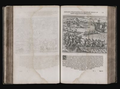 Hispani stratagemate quodam indos in insula Cubagua adversus Gallos incitant. IX
