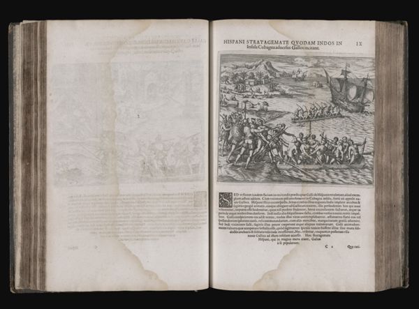 Hispani stratagemate quodam indos in insula Cubagua adversus Gallos incitant. IX