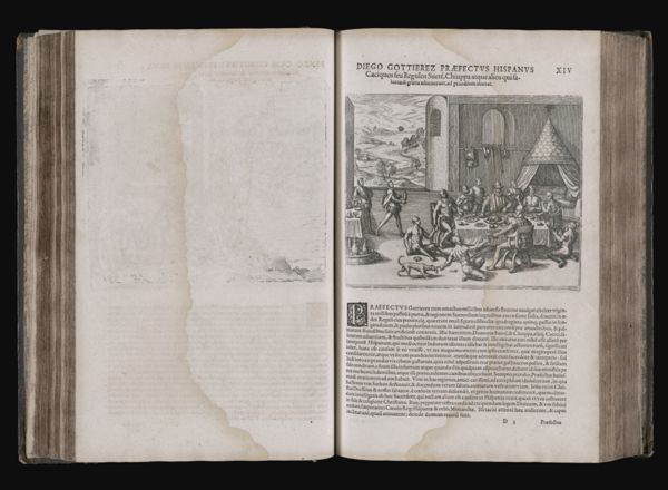 Diego Gottierez Præfectus Hispanus Caciquos seu Regulos Sueré, Chiuppa atque alios quisalutandi gratia advenerant, ad prandium inuitat. XIV