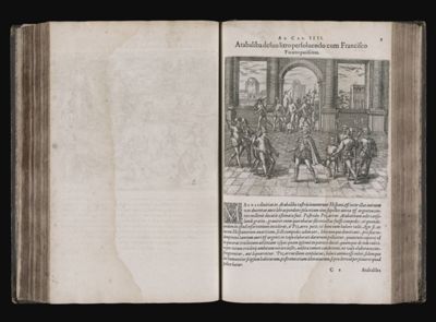 Ad Cap. IIII. Atabaliba desuo litro persoluendo cum Francisco Pizarro paciscitur.