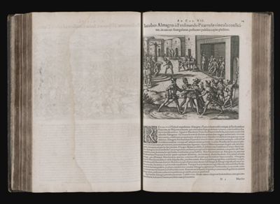 Ad Cap. VII. Jacobus Almagrus à Ferdinando Pizarro invincula coniicitur, in carcere strangulatur, postremo publice capite plectitur.