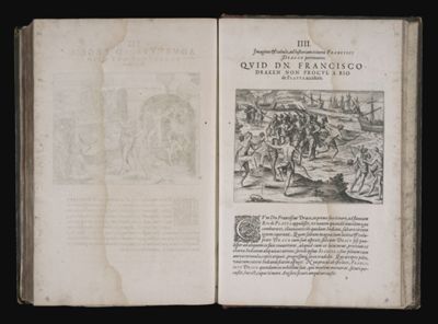 IIII. Imagines & tabulæ, ad historiam itineris Francisci Draken pertinentes. Quid en, Francisco Draken non procul a rion de Platta acciderit.
