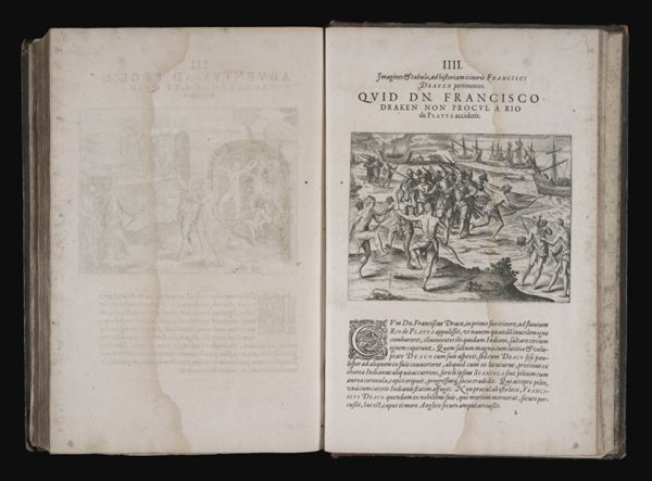 IIII. Imagines & tabulæ, ad historiam itineris Francisci Draken pertinentes. Quid en, Francisco Draken non procul a rion de Platta acciderit.