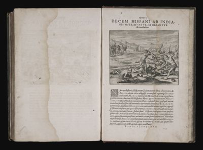 XVIII. Decem Hispani ad Indianis opprimuntur, spoliantur & trucidantur.