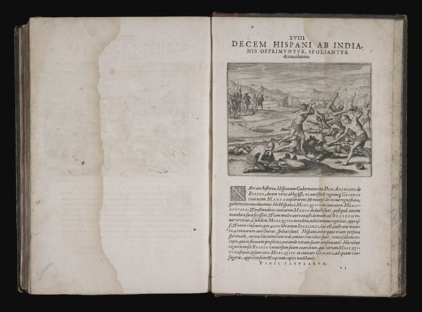 XVIII. Decem Hispani ad Indianis opprimuntur, spoliantur & trucidantur.