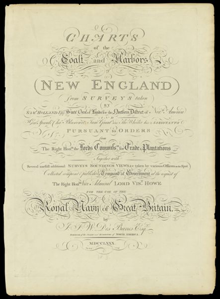 Charts of the Coast and Harbors of New England [...] [Title page]