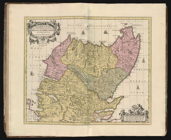 Extimae Scotiae pars septentrionalis, in qua provinciae Rossia, Sutherlandia, Cathenesia, et Strath-Naverniae.