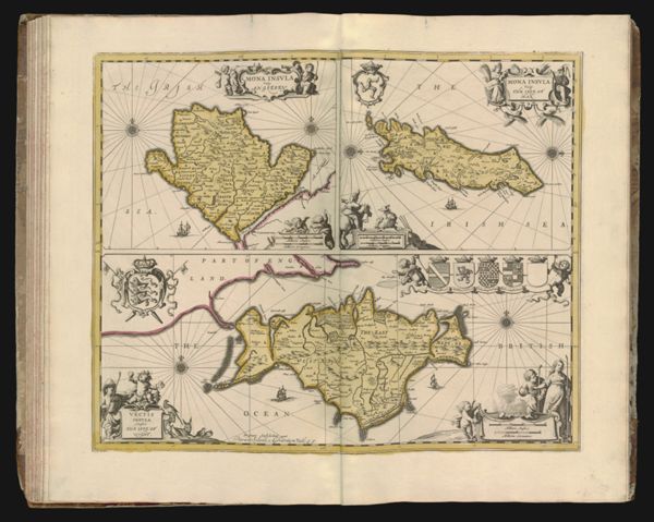 Mona Insula Vulgo Anglesey. / Mona Insula vulgo The Isle of Man. / Vectis Insula anlice The Isse of Wight