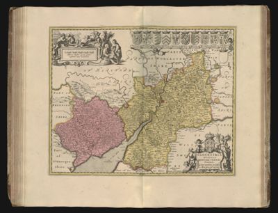 Glocestria Ducatus, cum Monumethensi Comitatu. Glocestershire & Monmouthshire.