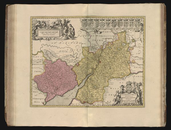 Glocestria Ducatus, cum Monumethensi Comitatu. Glocestershire & Monmouthshire.