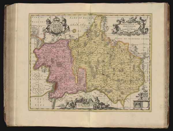 Middelsexiæ cum Hertfordiæ comitatu Midlesex & Hertford Shire.