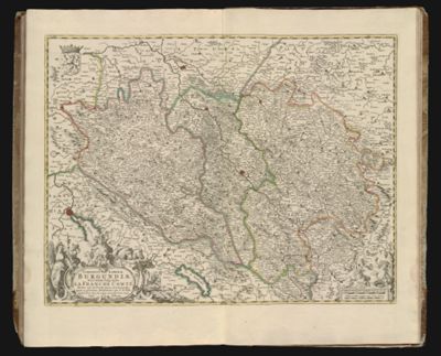 Comitatus sive liberæ Burgundiæ nova tabula, vulgo dicta la Franche comte, divitur tam in praefecturas tres generales,... || New map of the so-called free county of Burgundy, known as Franche-comte, divided into very general prefectures.