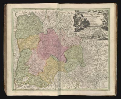 Tabula delphinatus vulgo le gouvernement general du Dauphiné in suos ballifiatus et regiones divisus...Map of Dauphine, divided into its bailiwicks and regions.