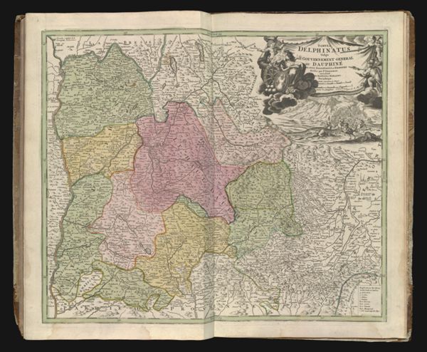 Tabula delphinatus vulgo le gouvernement general du Dauphiné in suos ballifiatus et regiones divisus...Map of Dauphine, divided into its bailiwicks and regions.