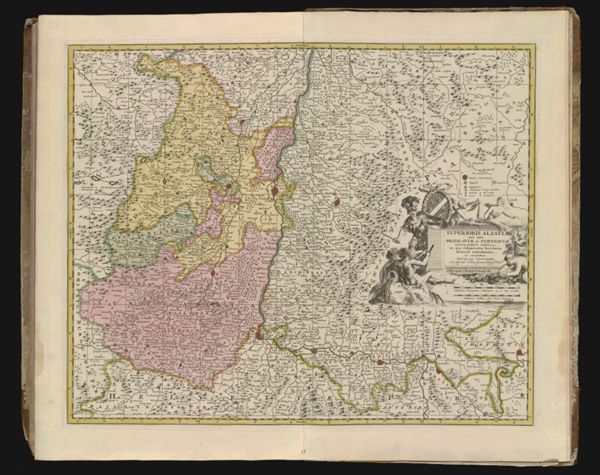 Superioris Alsatiae nec non Brisigaviæ et Suntgaviæ geographica tabula, in qua subjacentia territoria distincte ostenduntur. || Alsace, that is a geographic map of Breisgau and Sundgau, insofar as the distinct territories lying there are shown.