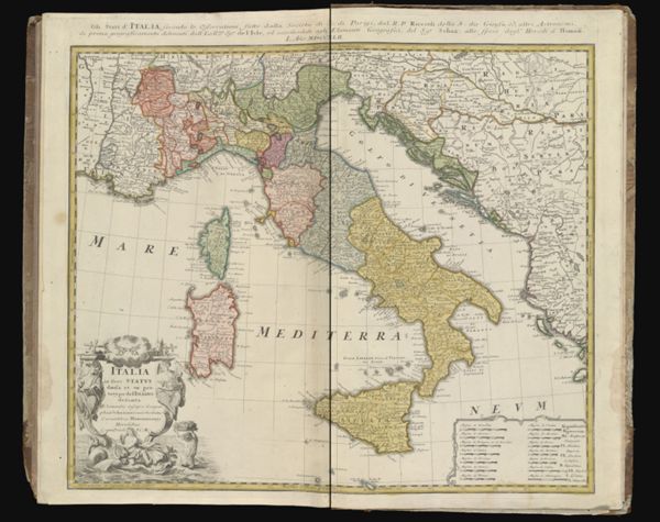 Italia in suos status divisa et ex prototypo del'Islanio desumta... || Italy divided into its states and chosen from a draw by de l'Isle.