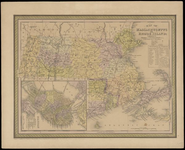 Map of Massachusetts and Rhode Island