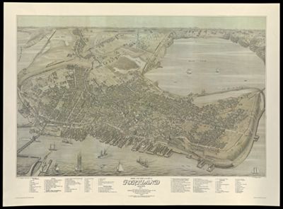 Bird's Eye View of the City of Portland Maine, 1876.
