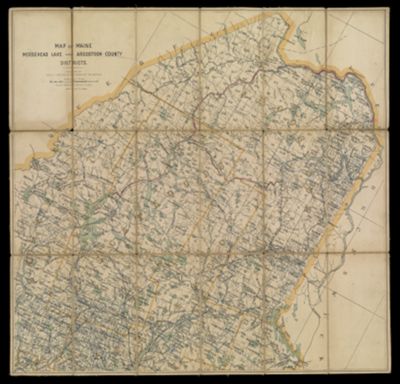 Map of Maine Moosehead Lake and Aroostook County districts published by Geo. H. Walker & Co.