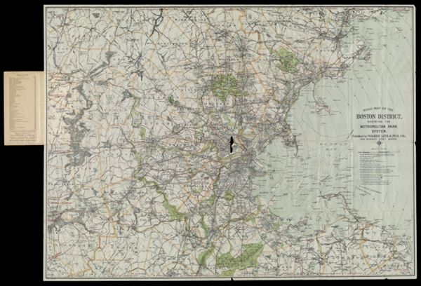 Road map of the Boston district showing the metropolitan park system