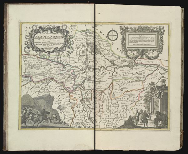 Mappa geographica continens Ducatum Mantuanam, cum partibus finitimorum ducatuum, principatuum, dominorum, ex gr. Cremonae, Parmae, Correggil, Mutinae, Bononiae, Mirandulae, Ferrariae.