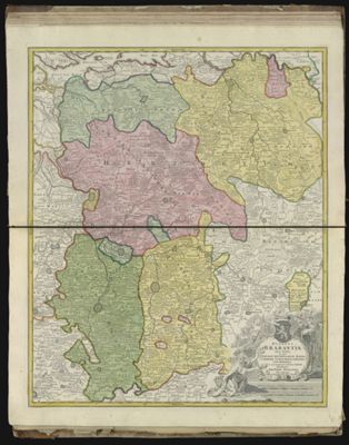 Ducatus Brabantiæ nova tabula in qua Lovanii, Bruxellarum, March S. Imperii Sylvae Ducis, et Mechliniae dominia in suas quasque minores ditiones subdivisa ostenduntur...