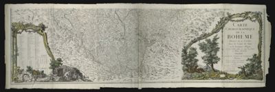Carte chorographique de la Boheme divisée en 12 cercles avec le Comté de Glatz et le territoire d'Egra en neuf feuilles galles aux vingt-cinq Petittea. [Composite of middle 3 sections]