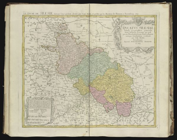 Ducatus Silesiae tabula geographica generalis, statui hodierno, ei nempe qui post pacem Dresdensem locum obtinet adaptaiustaque graduatione rectificata...