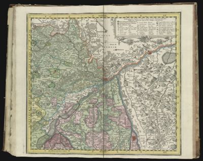 Plate 3 [of an incomplete 9 map set covering Southwest Germany - see notes for positioning] [Text in margin: Com. Oetingensis Pars Ad Duc. Wurtemb. Wettenhusana]