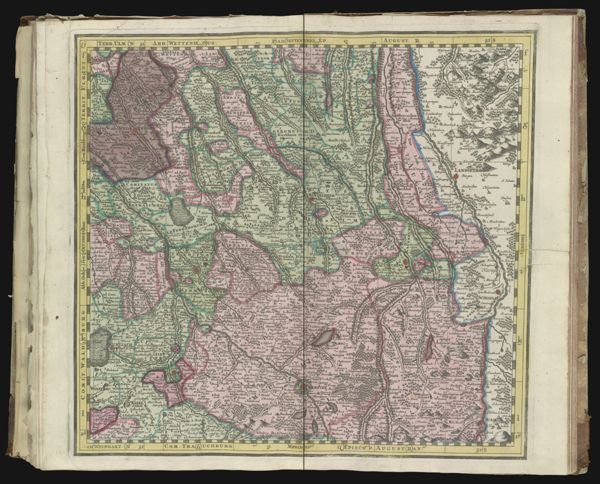 Plate 6 [of an incomplete 9 map set covering Southwest Germany - see notes for positioning] [Text in margin:Terr. Ulm Abb. Wettenhus Ad (Septentrio) Ep. August Comit. Waldburg Abb. Och. Senhus ad ulm Com Kirchberg Territ. Ulmens] Weingart. Com. Trauchburg Episcop. Augustan]