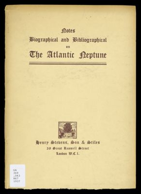 Notes Biographical and Bibliographical on The Atlantic Neptune